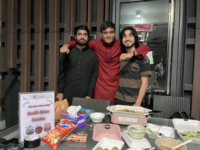 The booth of ‘South Asian Cuisine’ was managed by Sattar from Bangladesh (middle), Usman from Pakistani (left) and Suryansh (Computer Science/Year 4) from India (right).